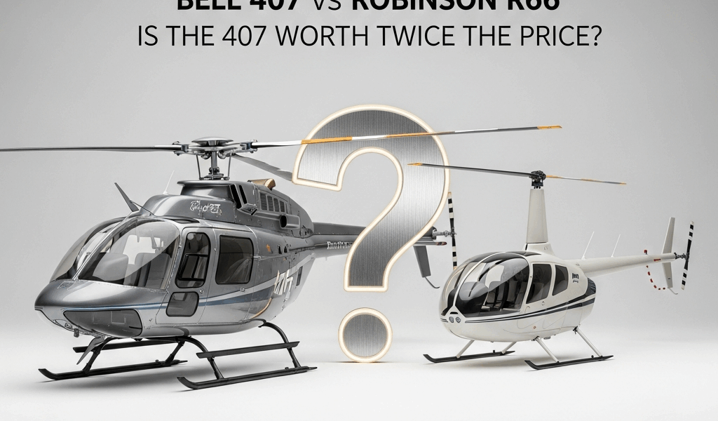 Professional photograph related to: Bell 407 vs Robinson R66 — Is the 407 Worth Twice the Price?. Hi
