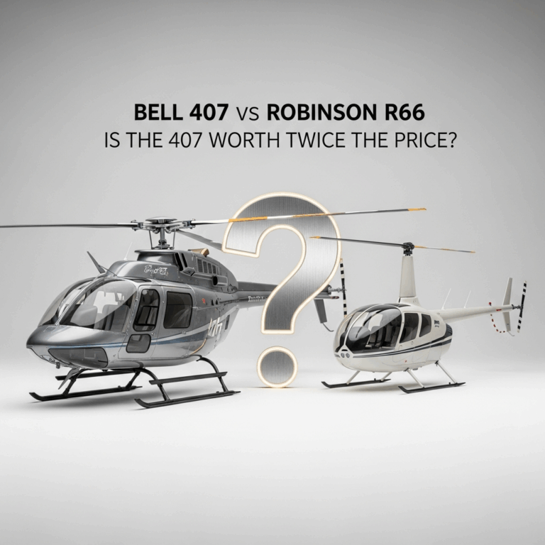 Professional photograph related to: Bell 407 vs Robinson R66 — Is the 407 Worth Twice the Price?. Hi