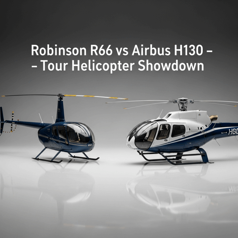 Professional photograph related to: Robinson R66 vs Airbus H130 — Tour Helicopter Showdown. High qua